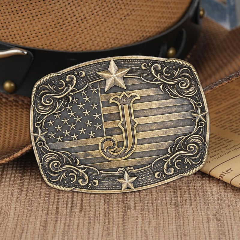 Flipslo Store Western Belt Buckle for Men Women Initial Letter A to Z Cowboy Belt Buckle Texas Buckle hebillas vaqueras para hombre - Image 3